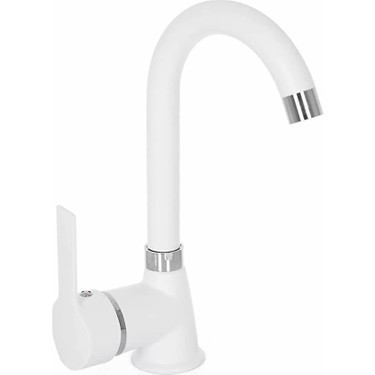 KROM & BEYAZ DELTA KUĞU LAVABO BATARYASI