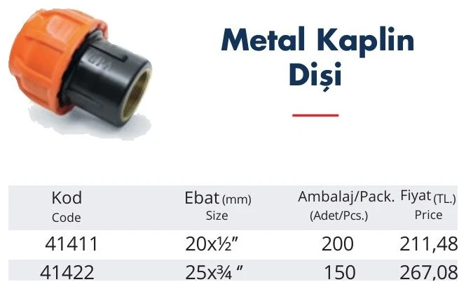 Metal Kaplin Dişi