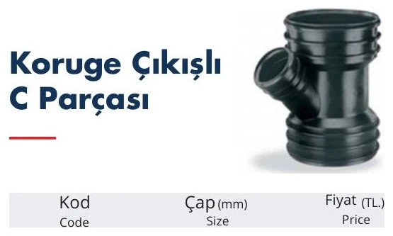 Koruge Çıkışlı C Parçası 150/100