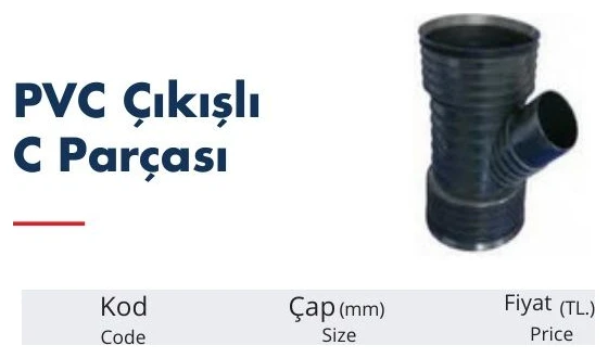 PVC Çıkışlı C Parçası 150/100