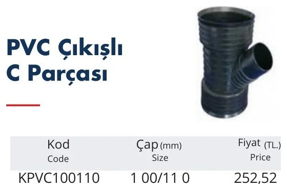 PVC Çıkışlı C Parçası 150/160
