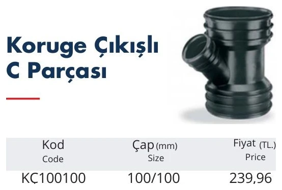 Koruge Çıkışlı C Parçası 150/150