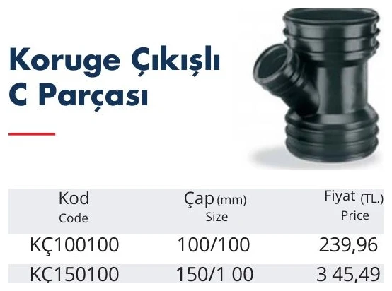 Koruge Çıkışlı C Parçası 200/100