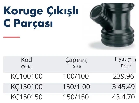 Koruge Çıkışlı C Parçası 200/150