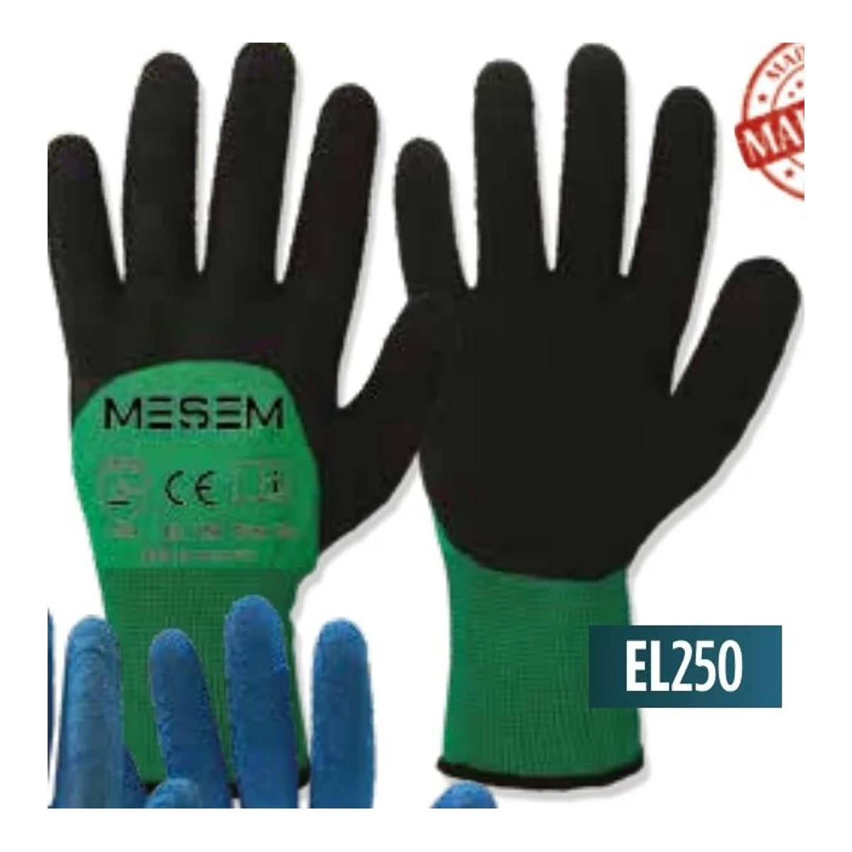 Soft Latex Eldiven 3/4 Kokusuz - Yeşil-Siyah 3/4
