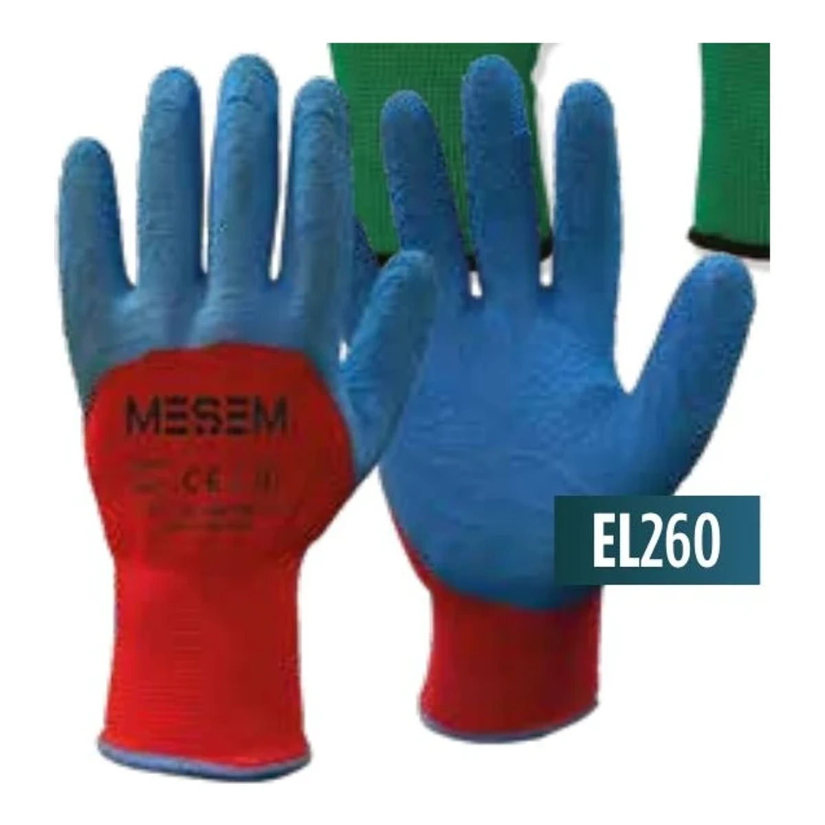 Soft Latex Eldiven 3/4 Kokusuz - Kırmızı-Mavi 3/4