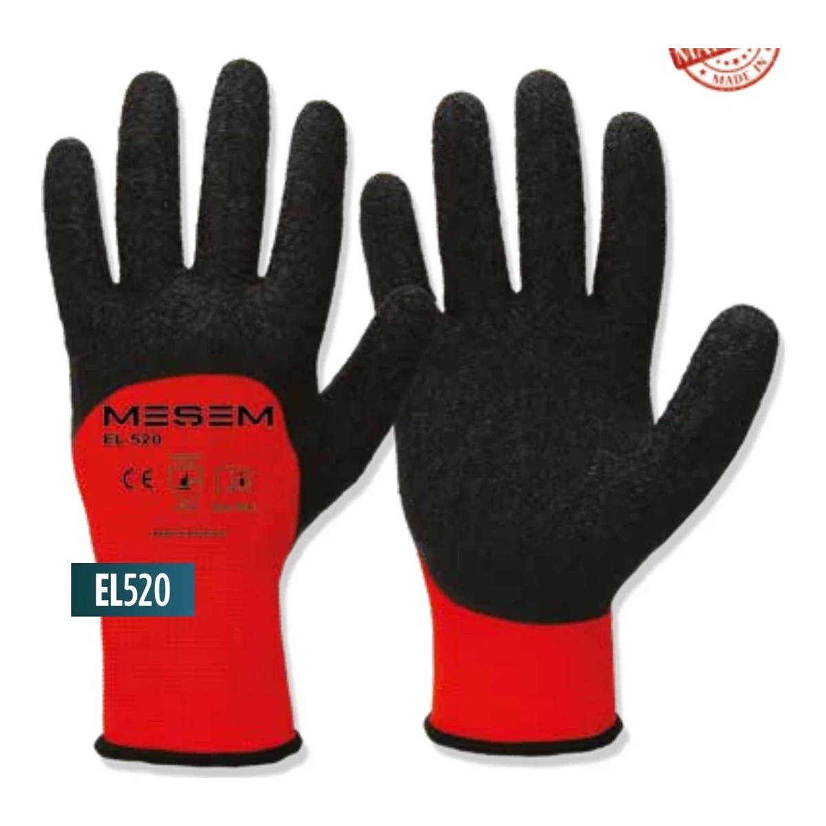 Kırmızı Latex Eldiven 3/4