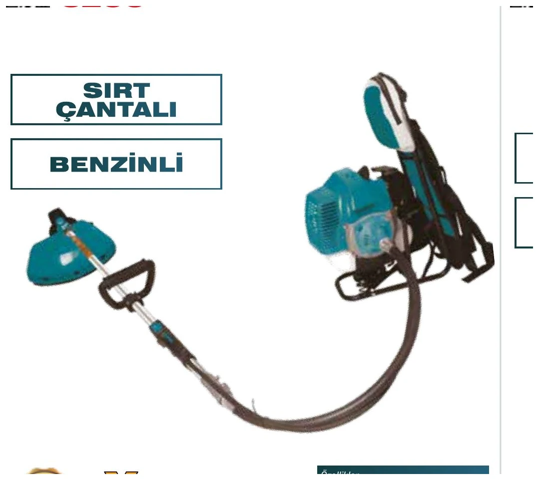 Çim Biçme Motoru 52CC Sırt Çantalı