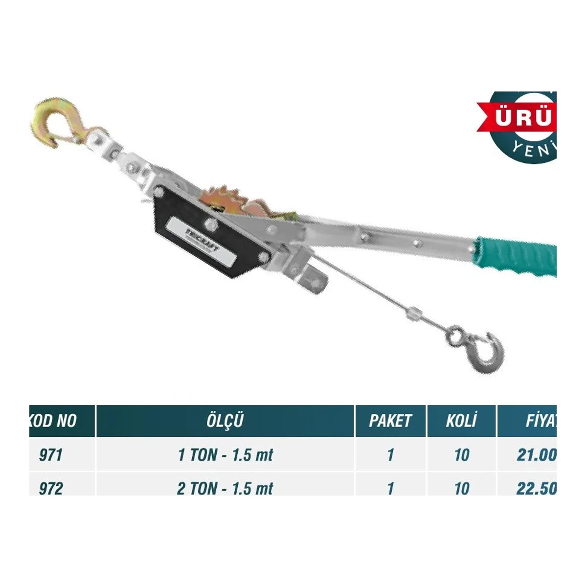 Halatlı Çektirme 1 TON - 1.5 mt