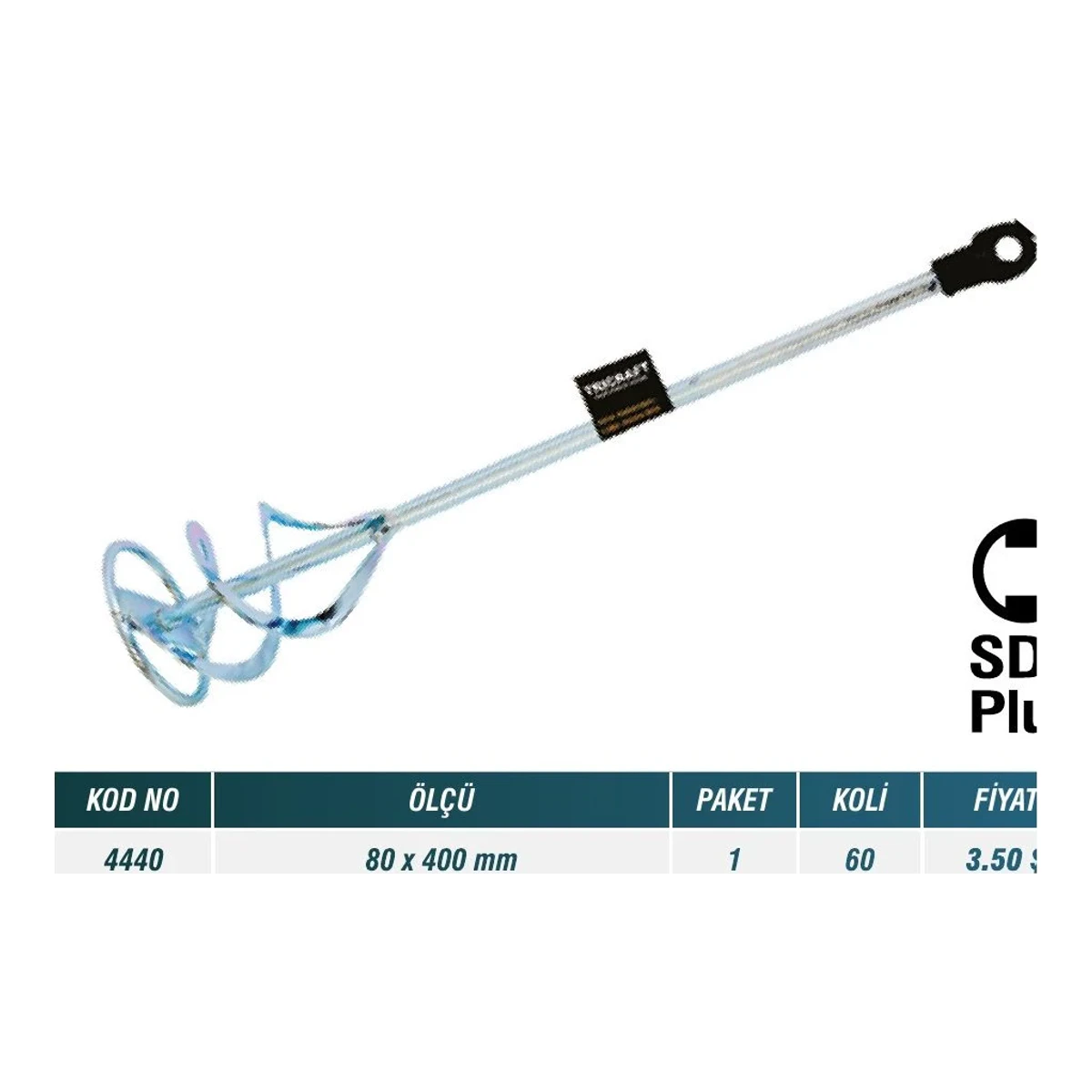 SDS Boya Karıştırıcı Lama SDS Plus 120x500 mm