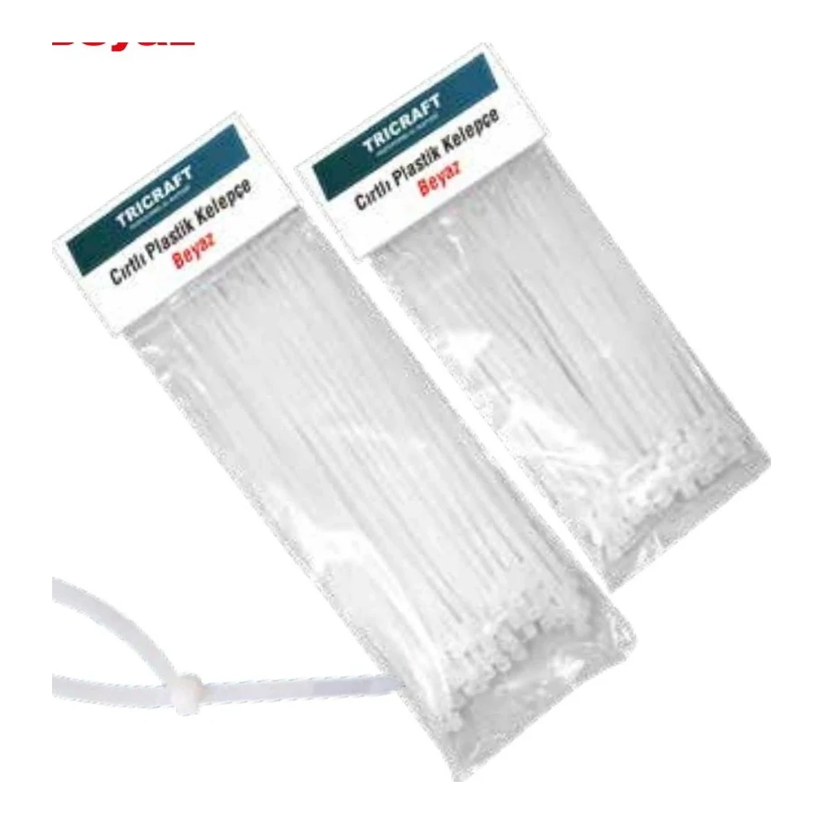 Cırtlı Plastik Kelepçe Beyaz 2.5 x 100 mm