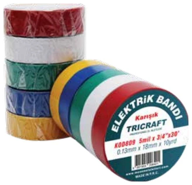 Elektrik Bandı - 18 x 10 YARDS KARIŞIK