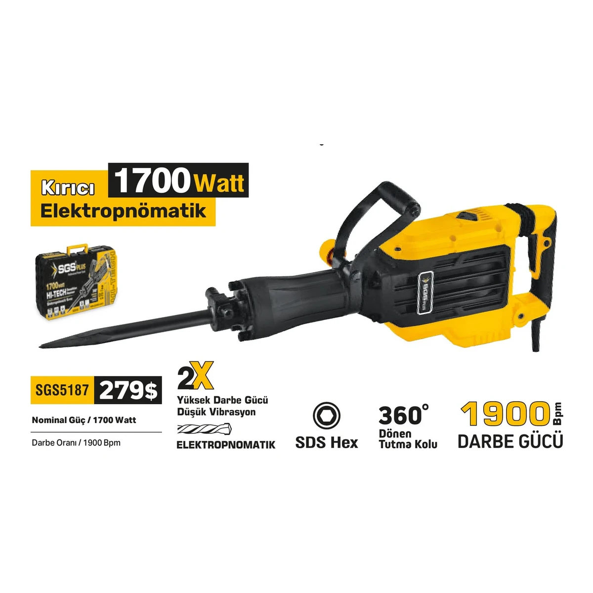 Kırıcı Elektropnömatik 1700 Watt
