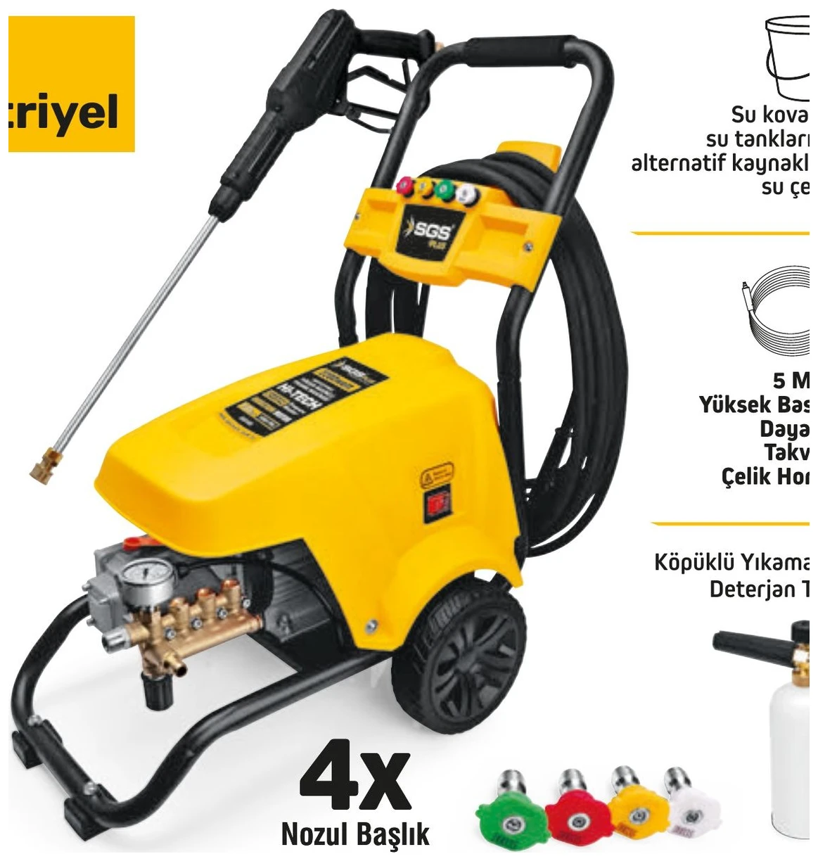 Basınçlı Yıkama Makinesi / Endüstriyel 2200 Watt