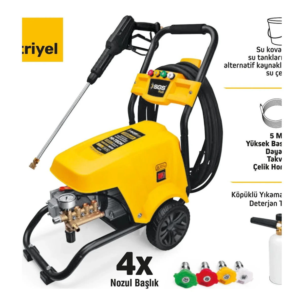 Basınçlı Yıkama Makinesi / Endüstriyel 2200 Watt