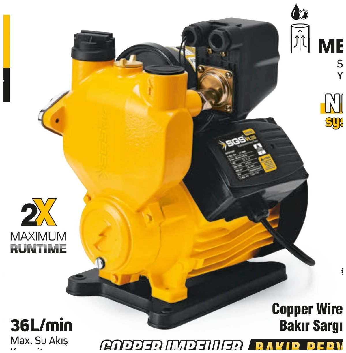 Periferik Su Pompası 400 Watt 0.55 HP