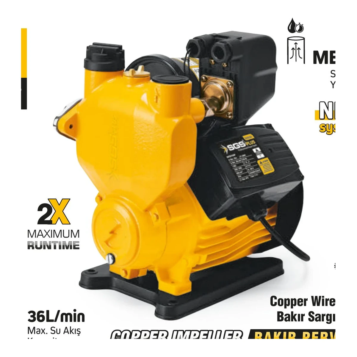 Periferik Su Pompası 400 Watt 0.55 HP