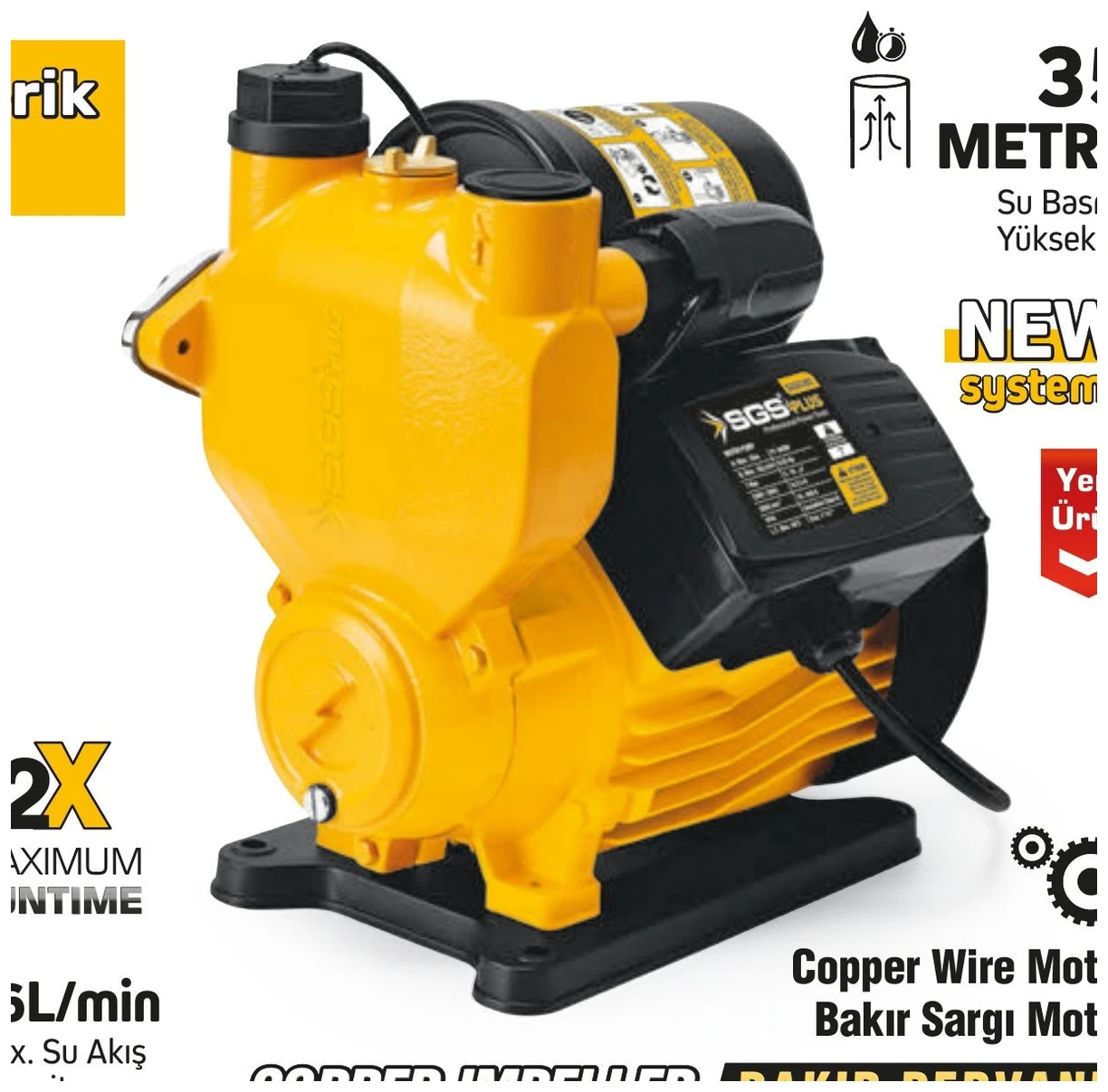 Otomatik Periferik Su Pompası 400 Watt 0.55 HP