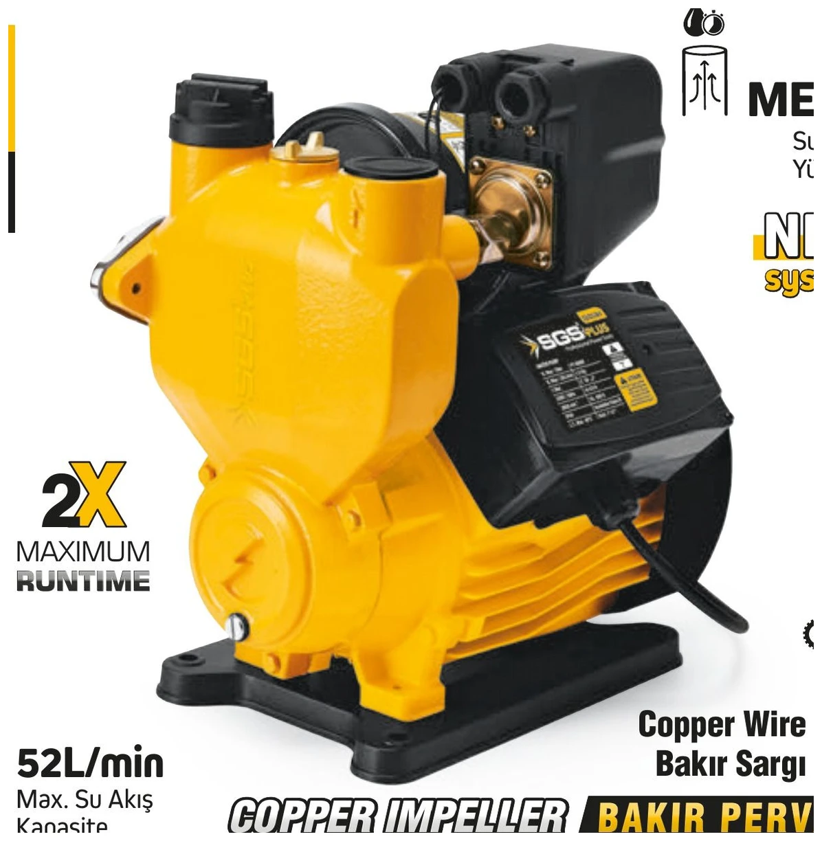 Periferik Su Pompası 800 Watt 1.2 HP