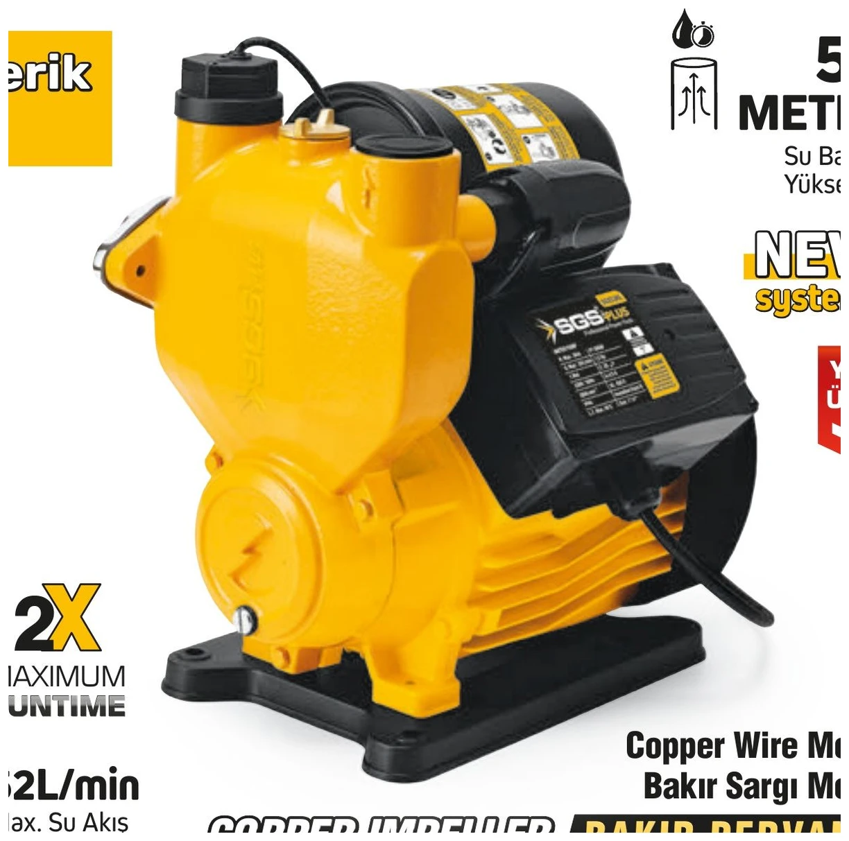 Otomatik Periferik Su Pompası 800 Watt 1.2 HP