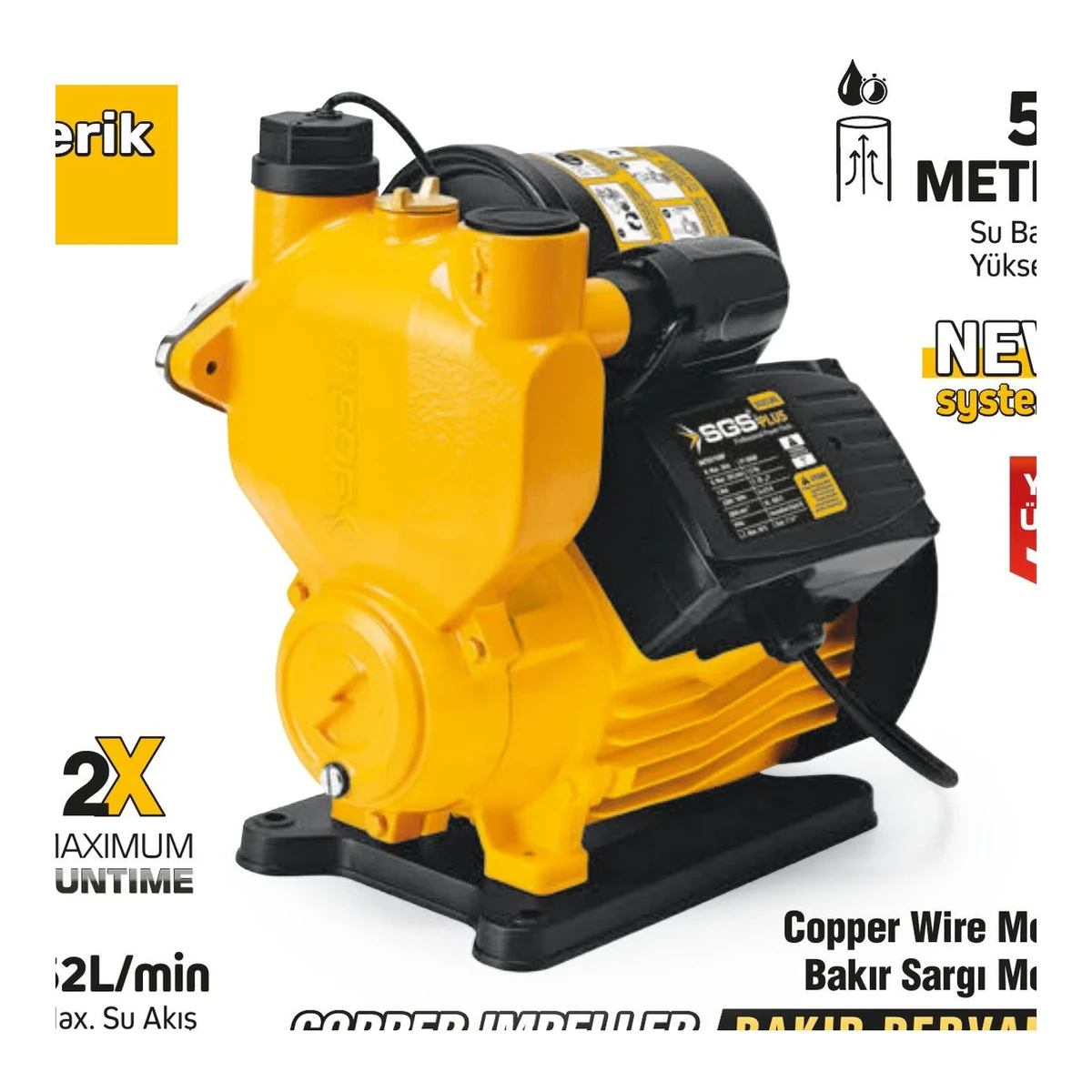Otomatik Periferik Su Pompası 800 Watt 1.2 HP