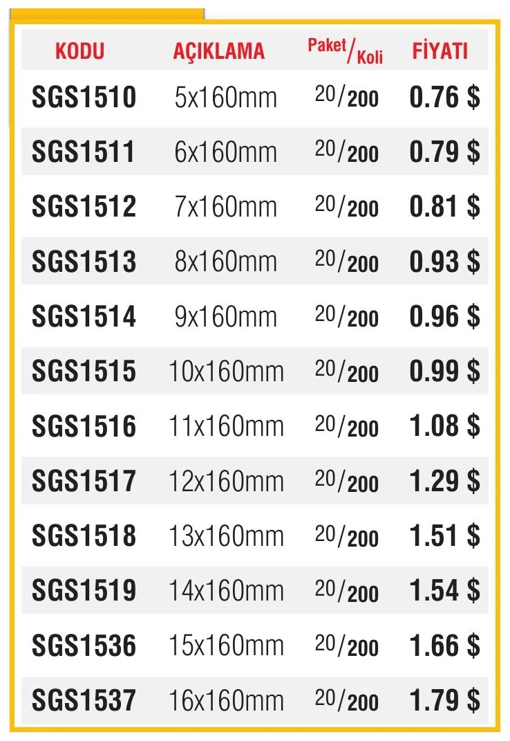 SDS Plus 160mm Matkap Ucu 10x160mm