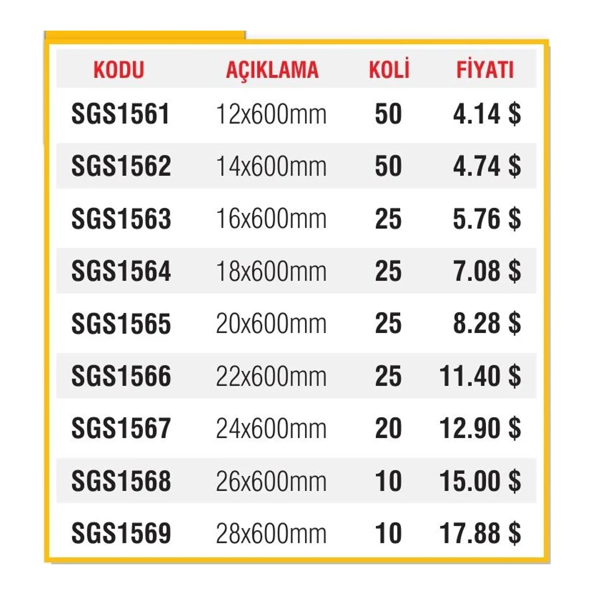 SDS Plus 600mm Matkap Ucu 12x600mm