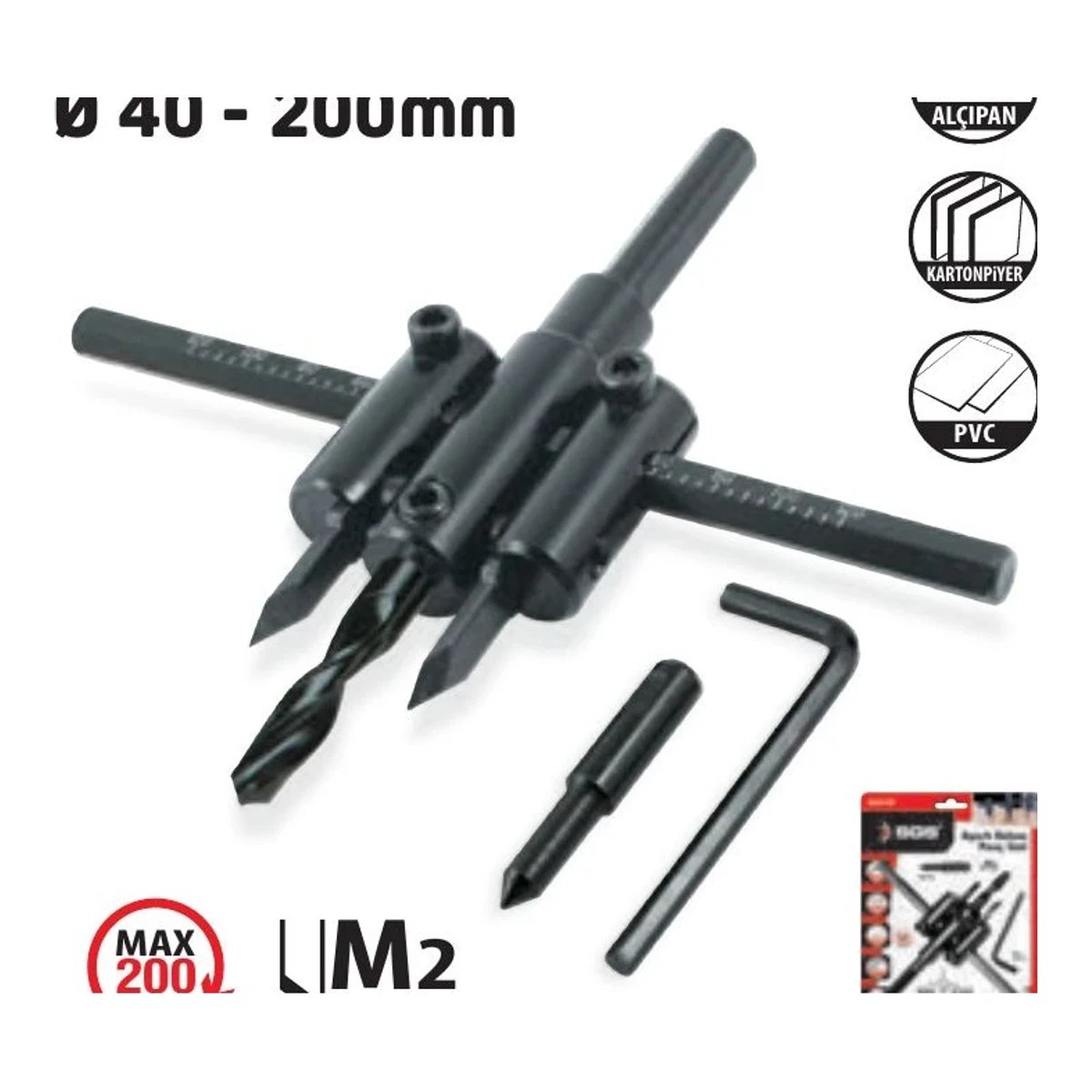 Ayarlı Delme Panç Seti Ø30-120mm