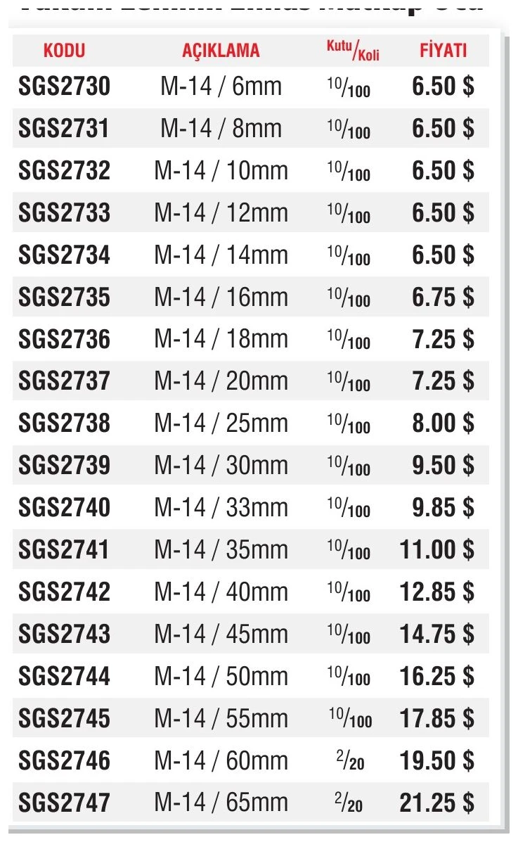 Vakum Lehimli Elmas Matkap Ucu M-14 / 25mm
