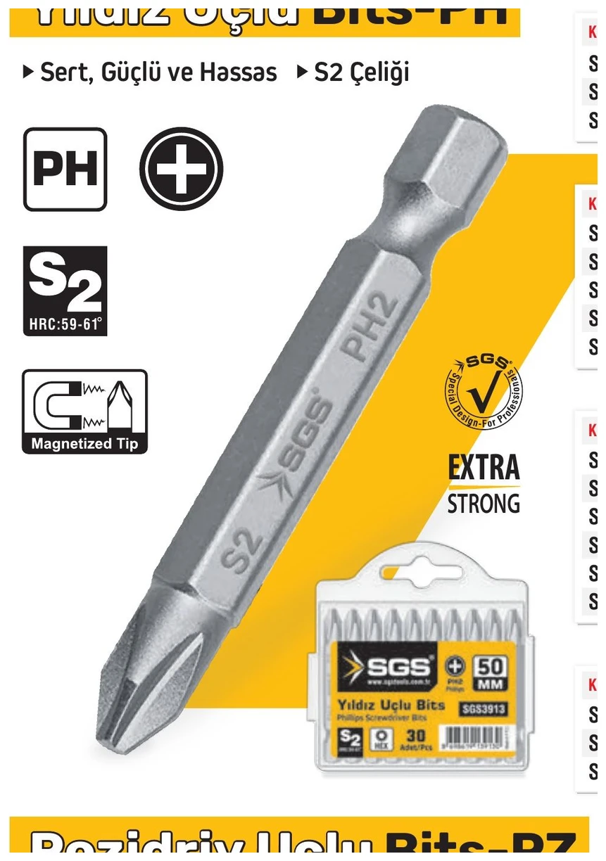 PH1 Yıldız Uçlu Bits - 25mm