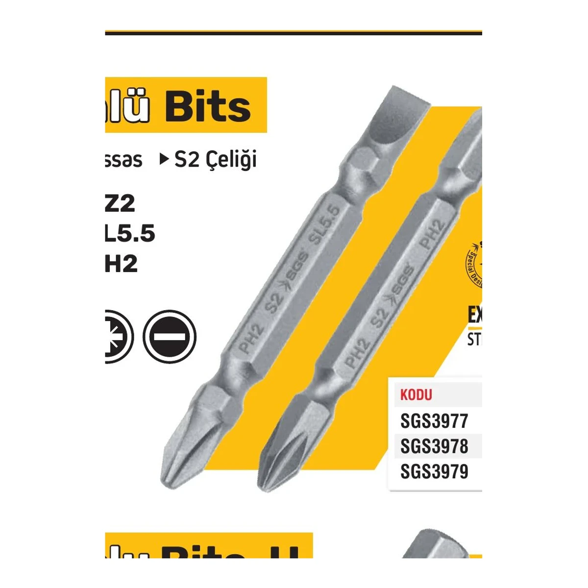Çift Yönlü Bits PH2/PH2-65mm