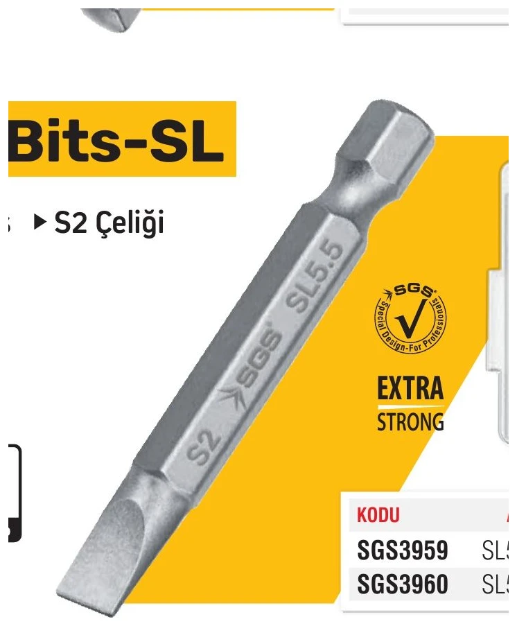Düz Uçlu Bits-SL SL5.5-50mm