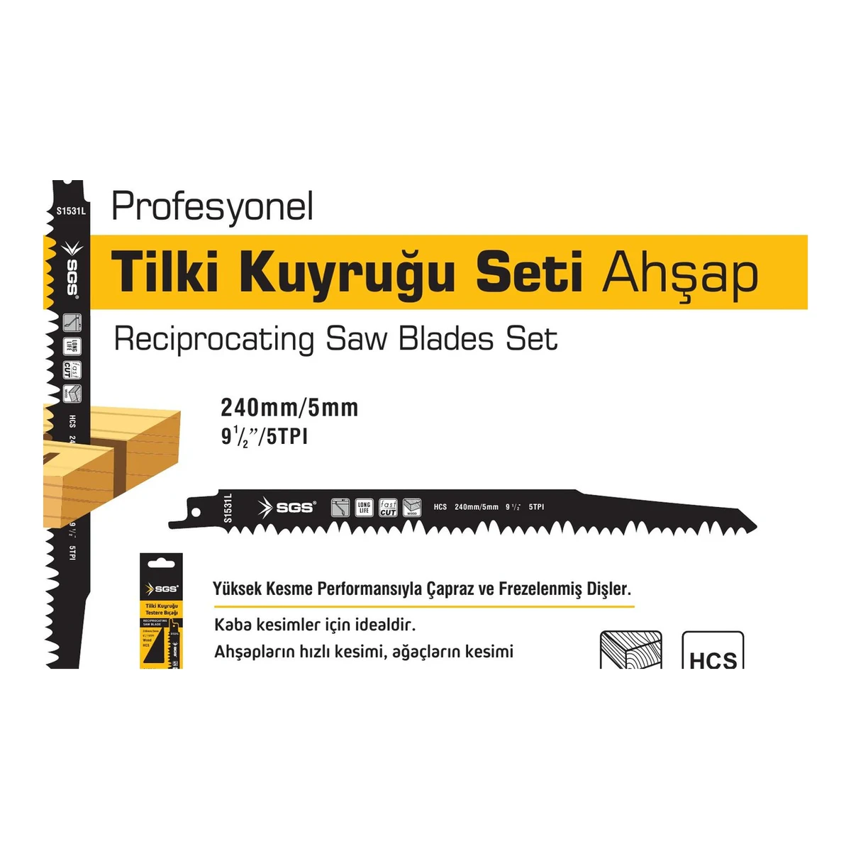 Profesyonel Tilki Kuyruğu Seti Ahşap S1531L