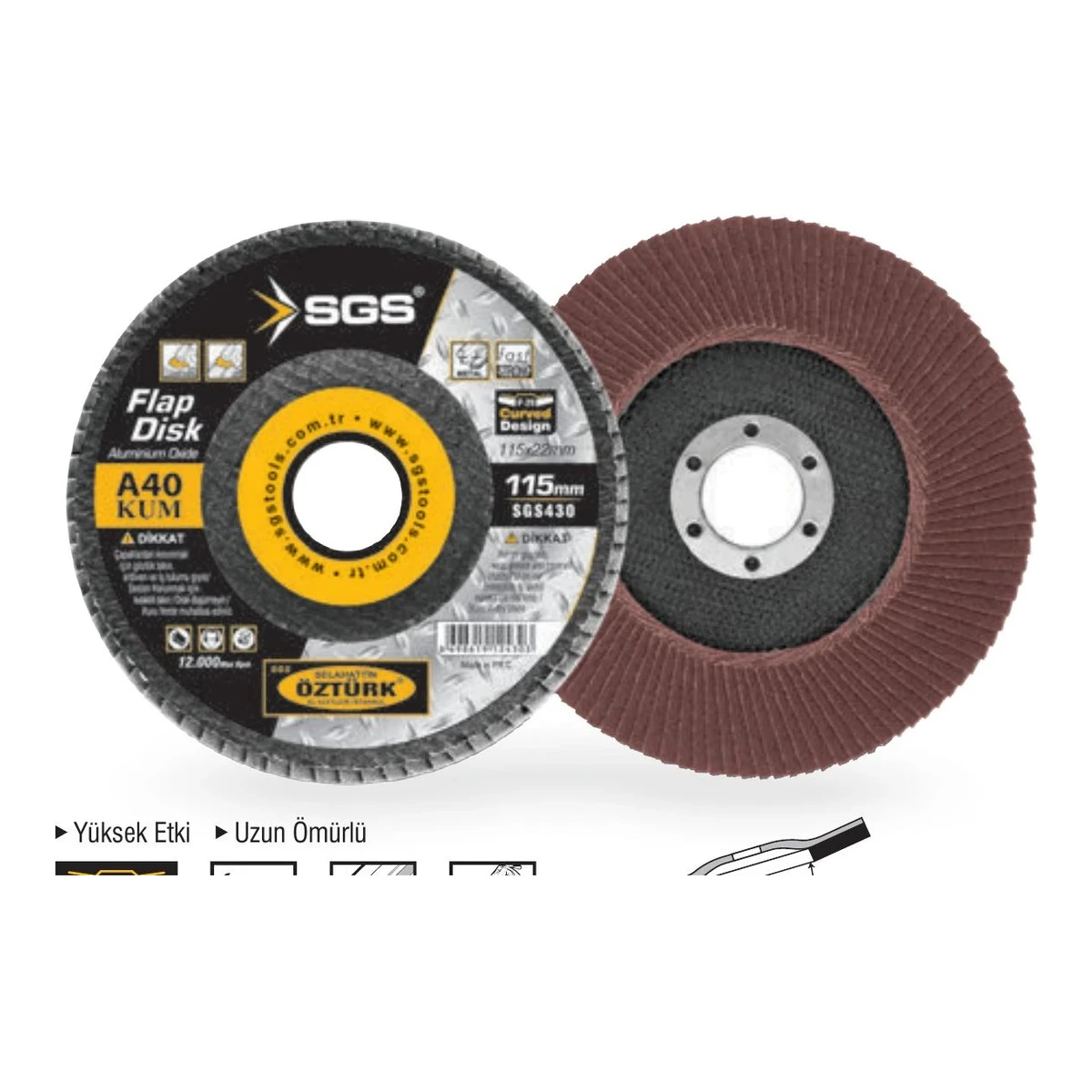 Flap Disk Aluminium Oxide 115mm P100 KUM
