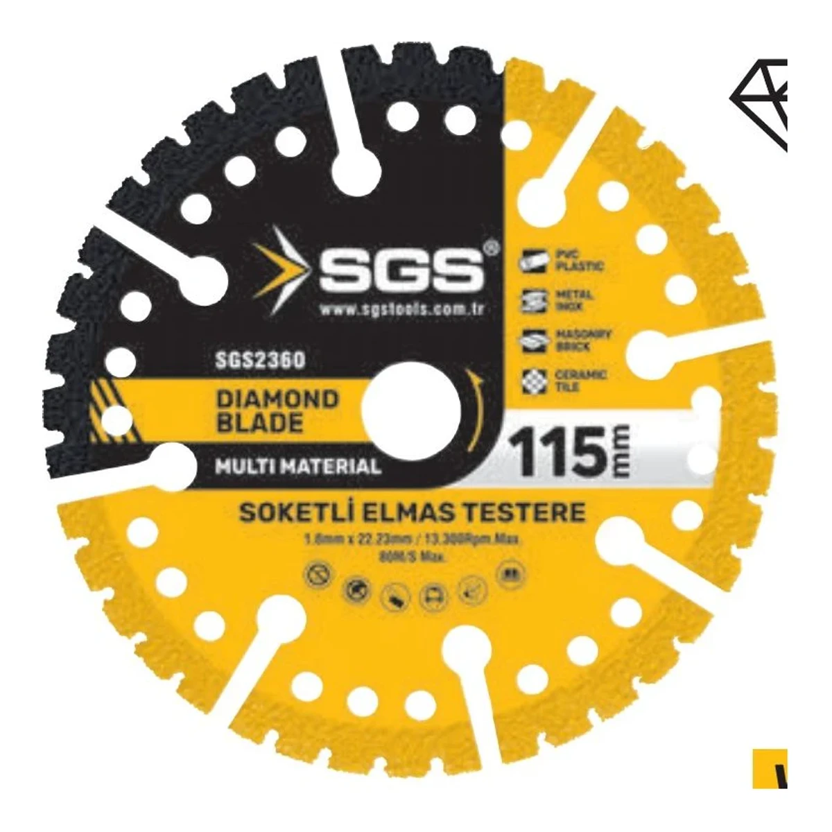 Çok Amaçlı Multi-Metarial Elmas Kesme Diski 115mm x 1.8mm