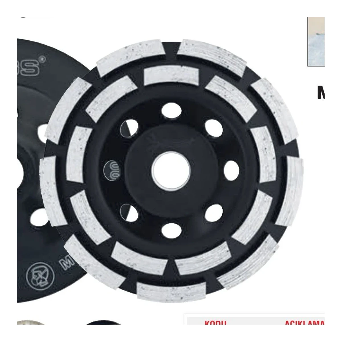 Çift Sıra Elmas Beton Taşlama Diski 115mm - 22,23mm