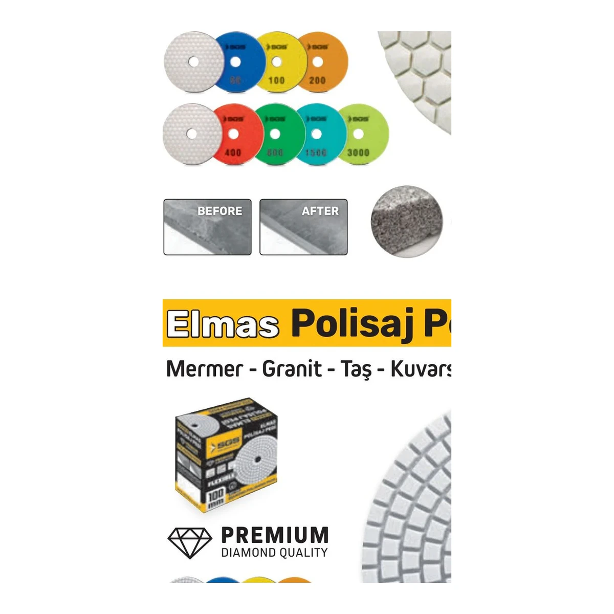 Elmas Polisaj Pedi - Kuru Polisaj - 100 Kum