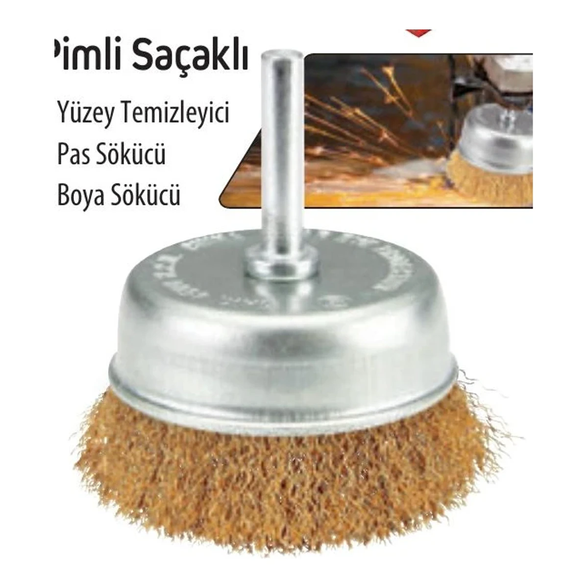 Çanak Fırça Pimli Saçaklı 50mm