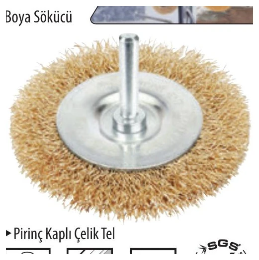 Dairesel Fırça Pimli Saçaklı 100mm