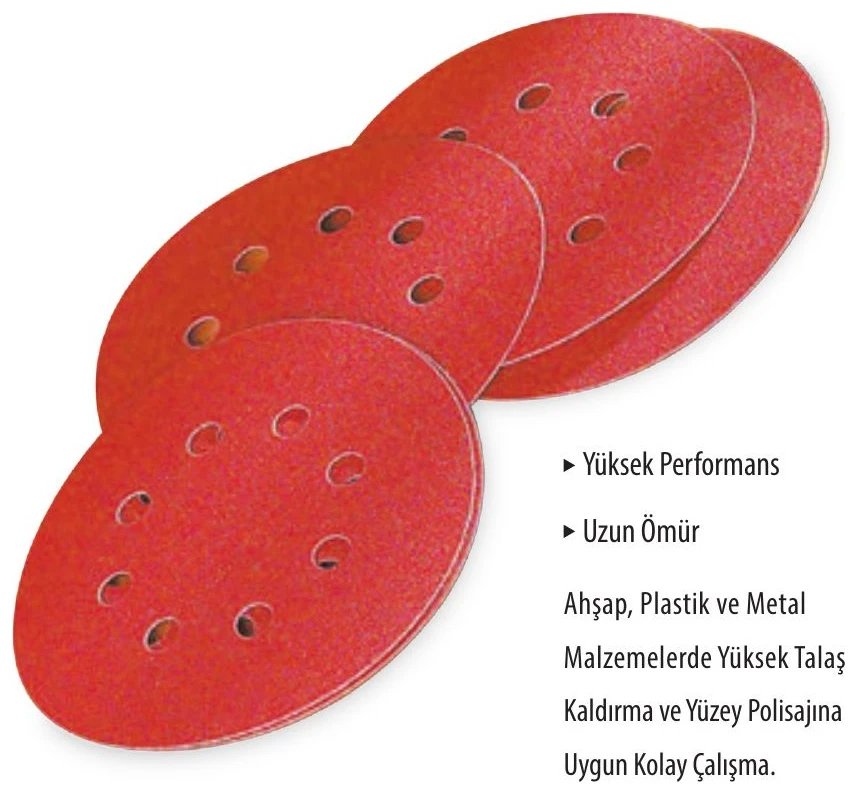 Cırtlı Zımpara 6 Delikli 150mm - P60 KUM
