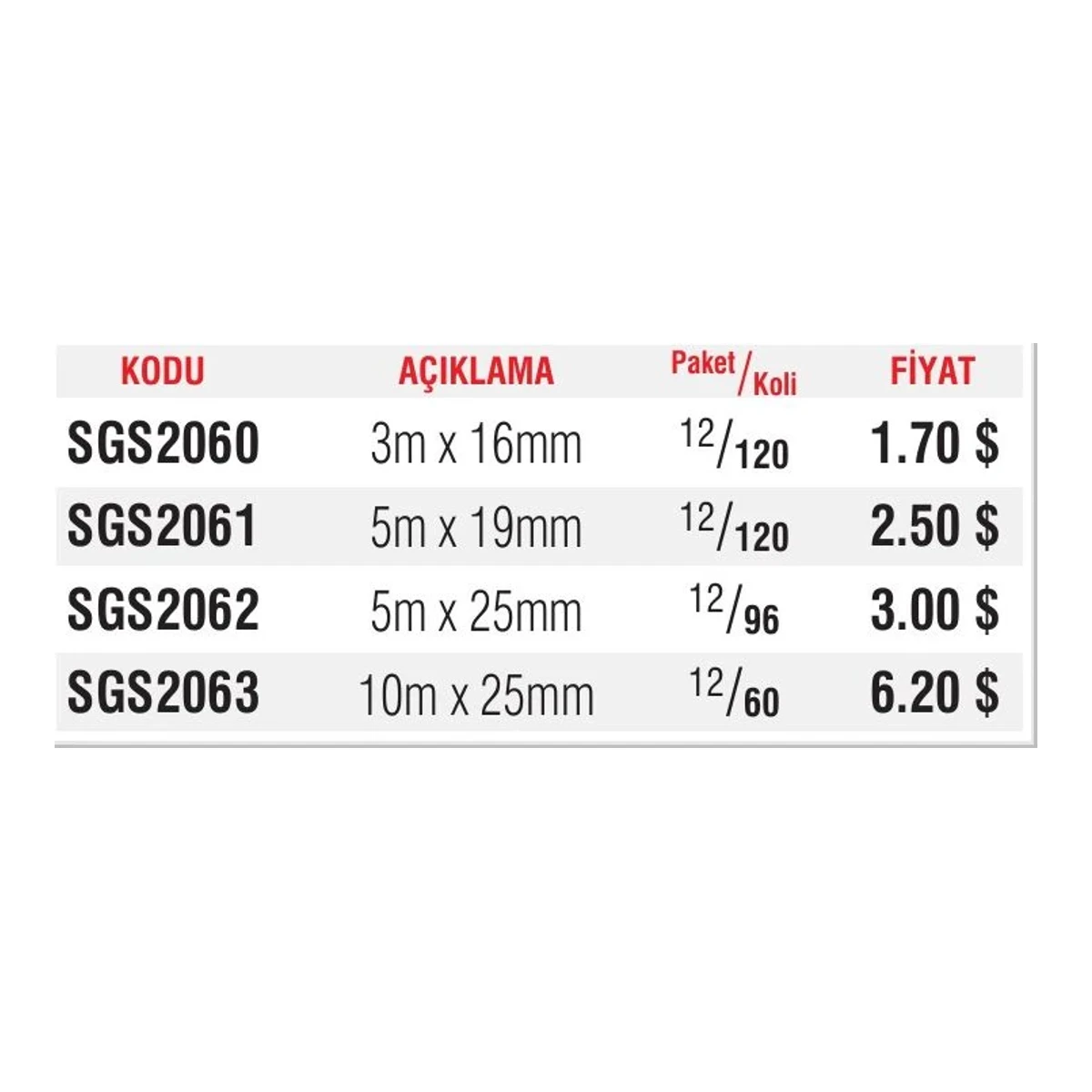 Çelik Şerit Metre Double Stop 10m x 25mm