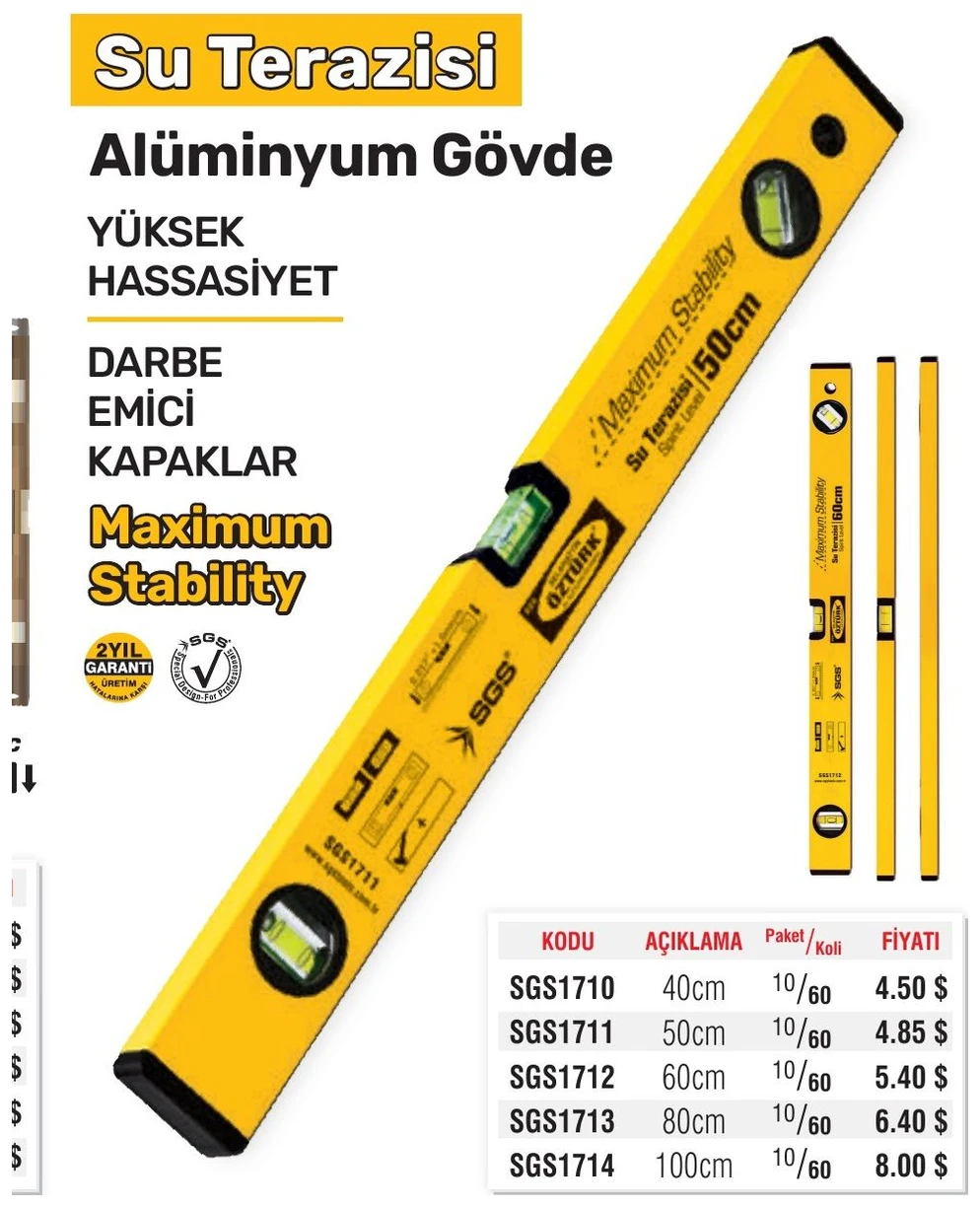 Su Terazisi Alüminyum Gövde 60cm