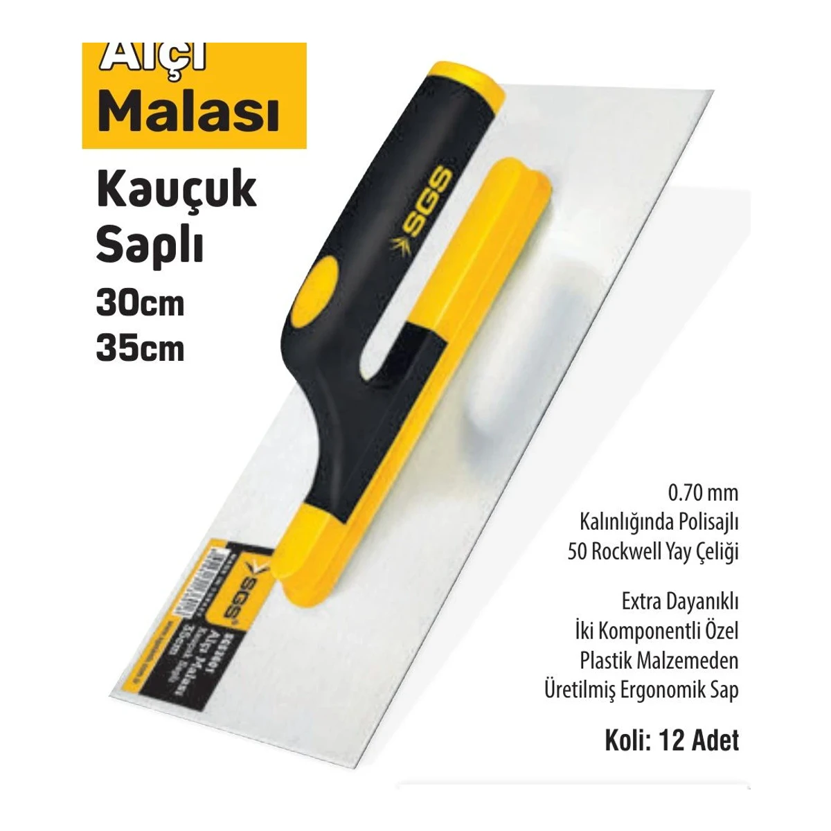 Alçı Malası Kauçuk Saplı 30cm