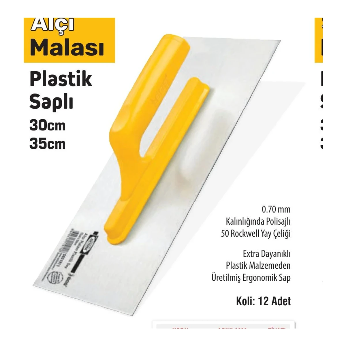 Alçı Malası Plastik Saplı 30cm