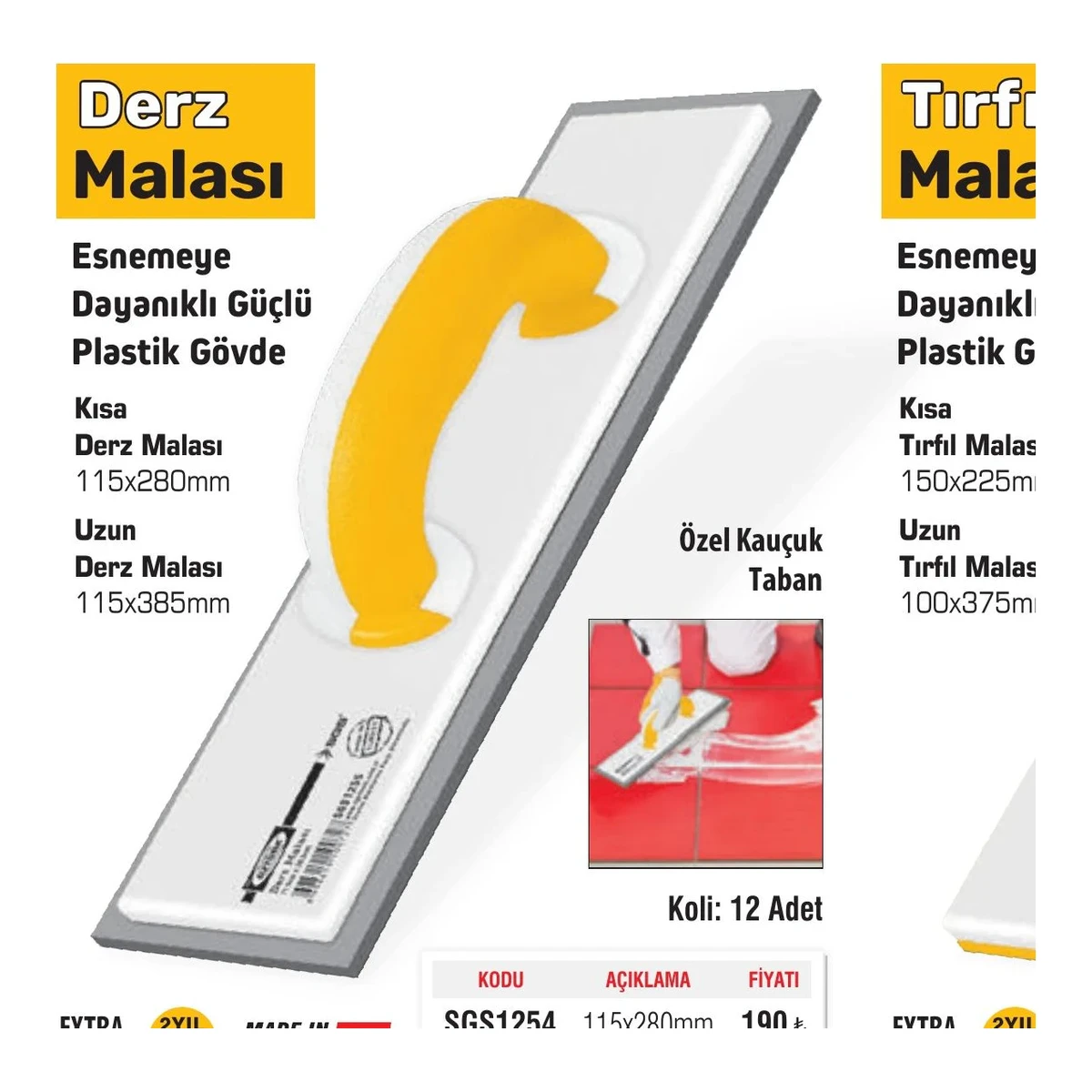 Derz Malası 115x280mm