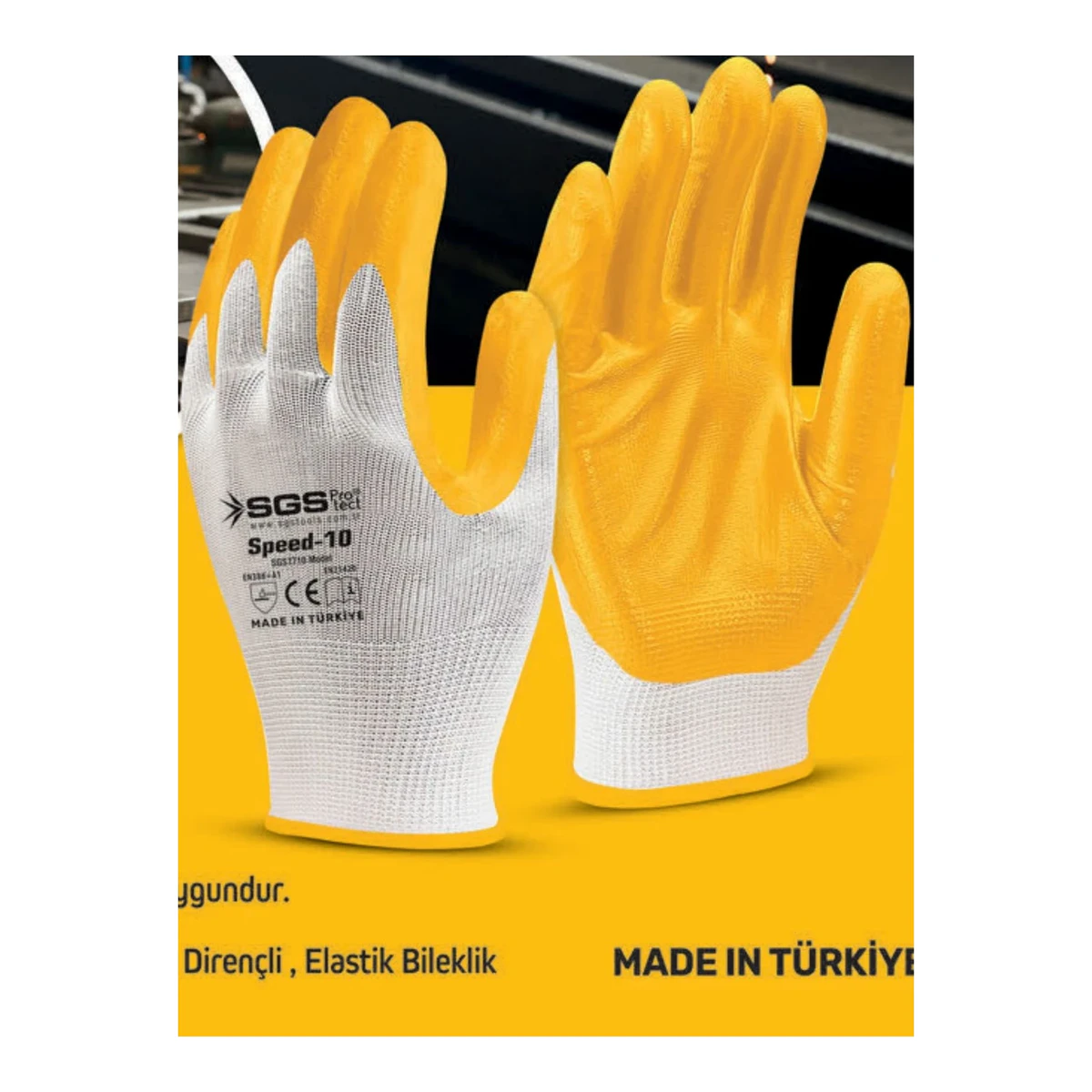 SGS Speed Nitril Kaplı Örme Eldiven