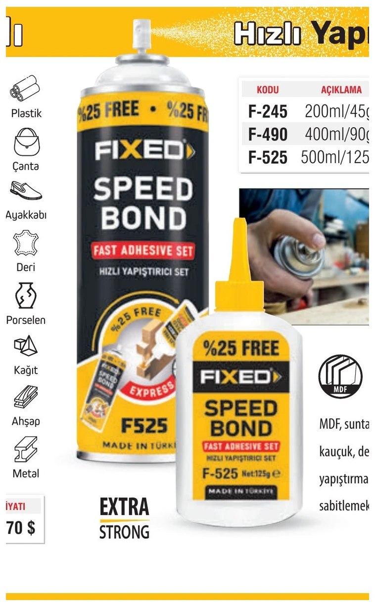 FIXED Speed Bond Hızlı Yapıştırıcı 200ml/45gr