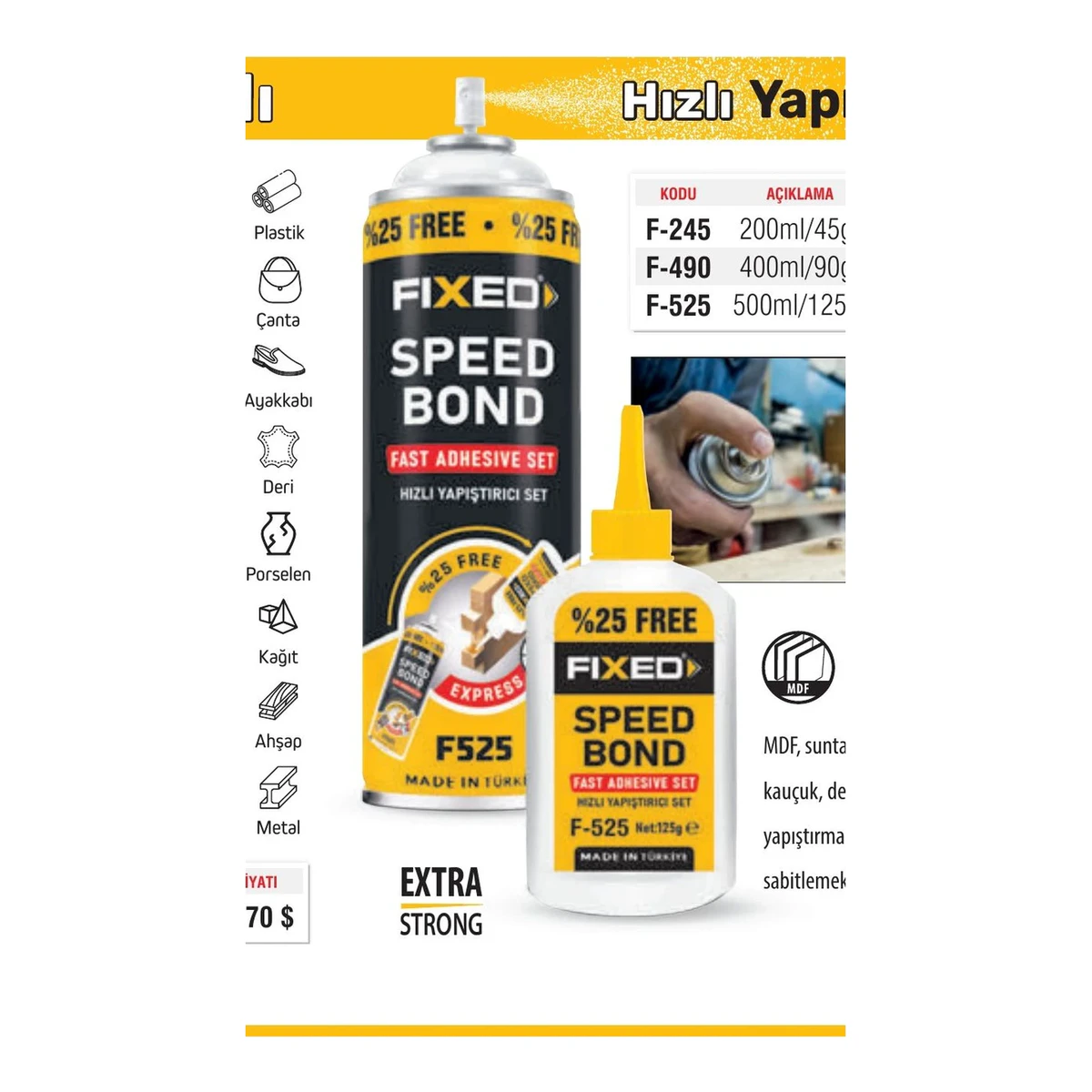 FIXED Speed Bond Hızlı Yapıştırıcı 200ml/45gr