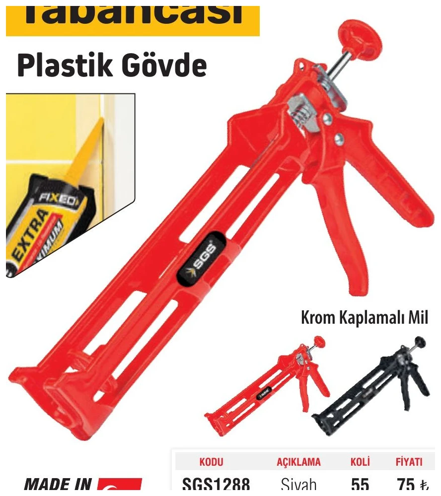 Silikon Tabancası Plastik Gövde - Siyah