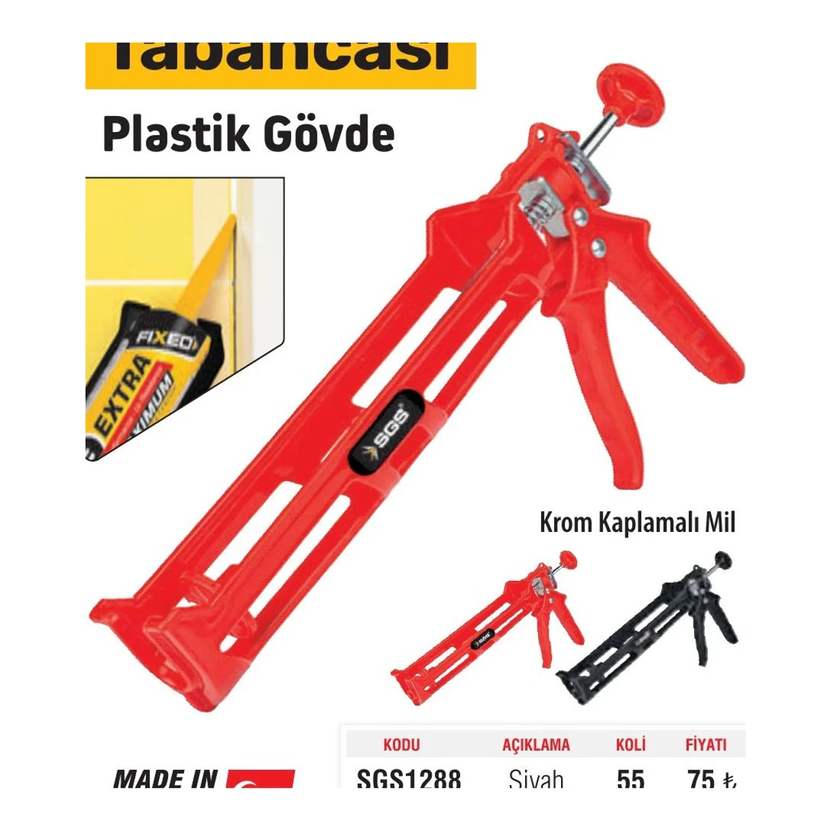 Silikon Tabancası Plastik Gövde - Kırmızı
